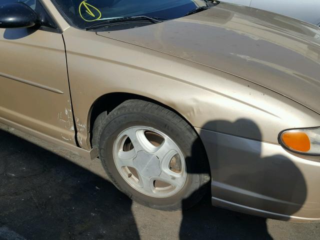 2G1WX12K0Y9256479 - 2000 CHEVROLET MONTE CARL ოქროსფერი ფოტო 9