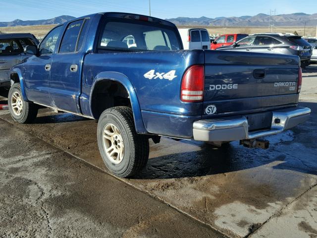 1D7HG48N04S505915 - 2004 DODGE DAKOTA QUA BLUE photo 3