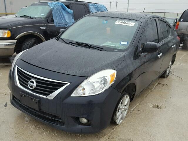 3N1CN7AP6CL842323 - 2012 NISSAN VERSA S BLACK photo 2