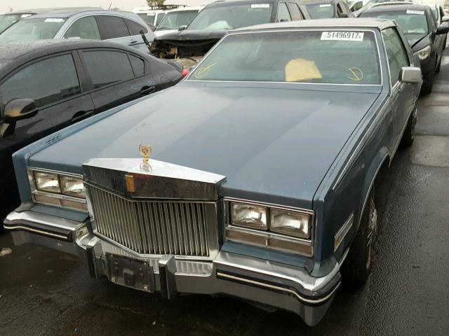 1G6EL5787FE634877 - 1985 CADILLAC ELDORADO BLUE photo 2