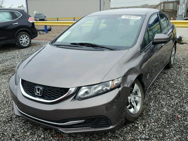 19XFB2F55EE030029 - 2014 HONDA CIVIC LX GRAY photo 2