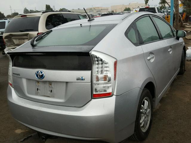 JTDKN3DUXA0041004 - 2010 TOYOTA PRIUS SILVER photo 4