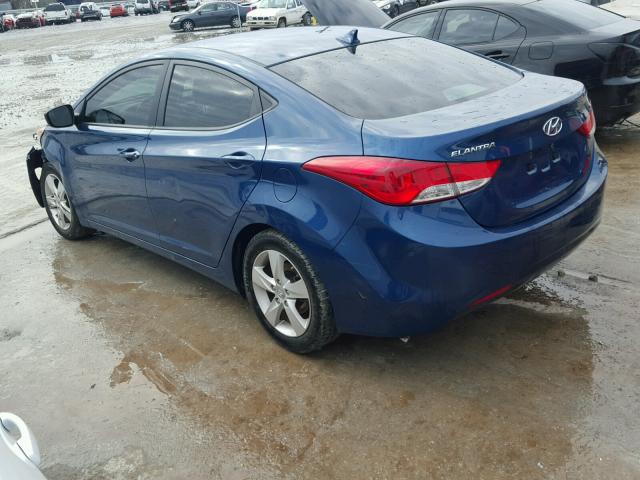 KMHDH4AE7DU997939 - 2013 HYUNDAI ELANTRA GL BLUE photo 3