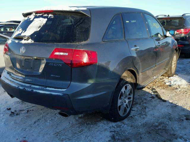 2HNYD28448H527079 - 2008 ACURA MDX TECHNO GRAY photo 4