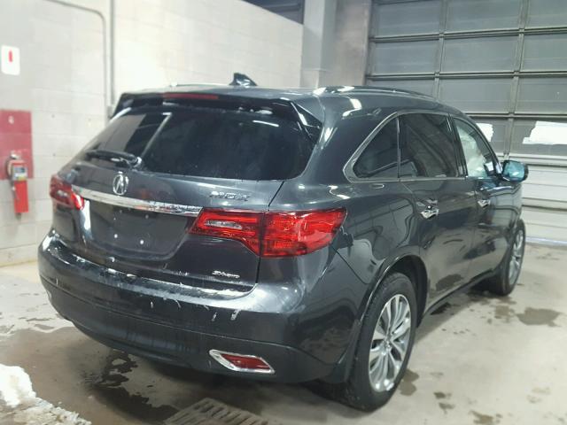 5FRYD4H45FB006634 - 2015 ACURA MDX TECHNO GRAY photo 4