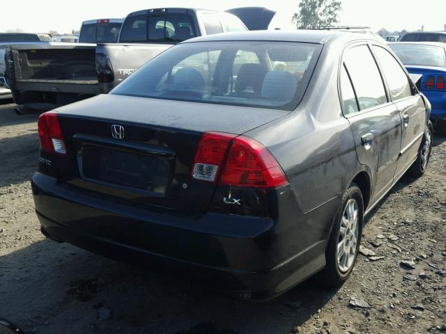 2HGES16545H587445 - 2005 HONDA CIVIC LX BLACK photo 4