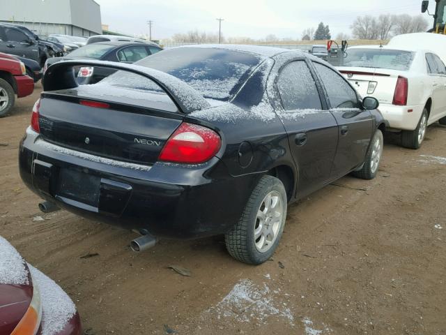 1B3ES56C75D235687 - 2005 DODGE NEON SXT BLACK photo 4