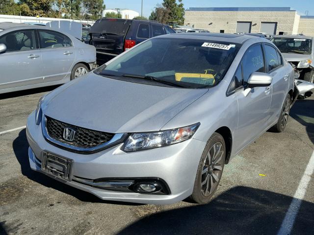 19XFB2F97EE268256 - 2014 HONDA CIVIC EXL SILVER photo 2