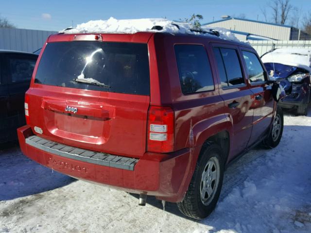 1J8FT28W28D796589 - 2008 JEEP PATRIOT SP RED photo 4