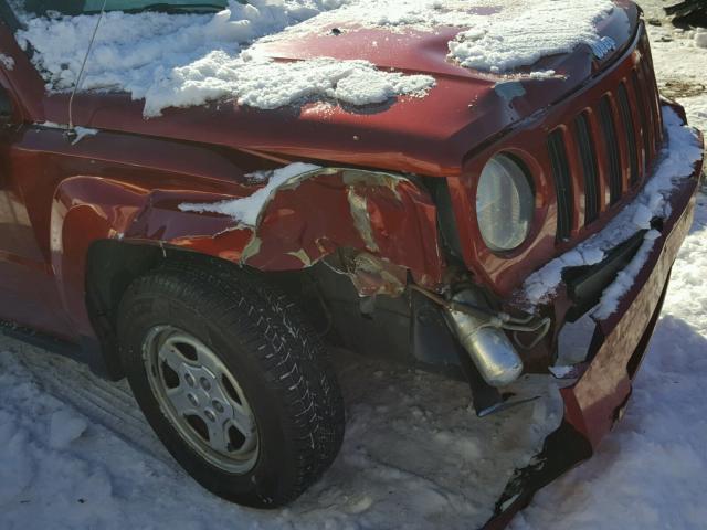 1J8FT28W28D796589 - 2008 JEEP PATRIOT SP RED photo 9