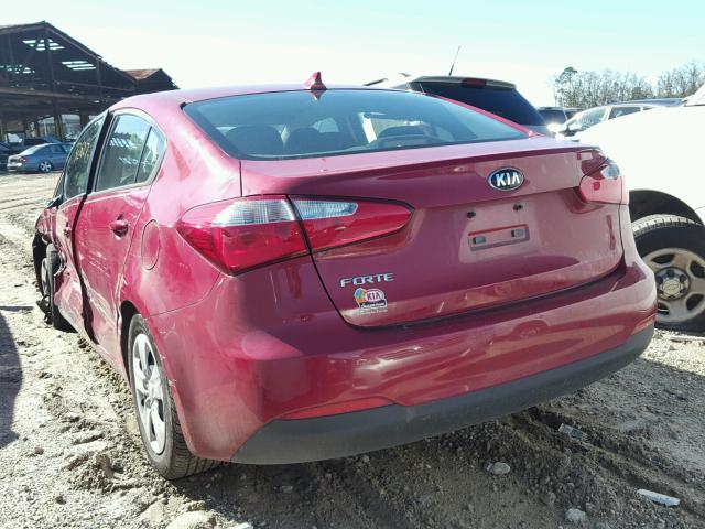 KNAFK4A65G5564283 - 2016 KIA FORTE LX RED photo 3