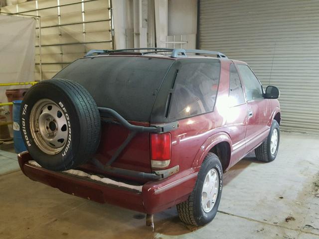 1GKCT18W8VK515928 - 1997 GMC JIMMY Կարմիր լուսանկար 4
