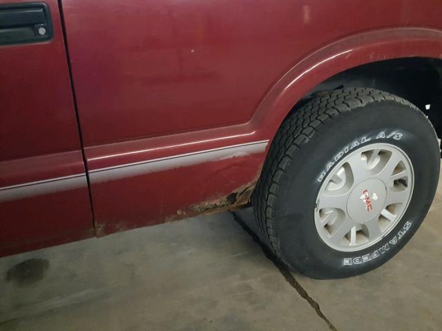 1GKCT18W8VK515928 - 1997 GMC JIMMY Կարմիր լուսանկար 9