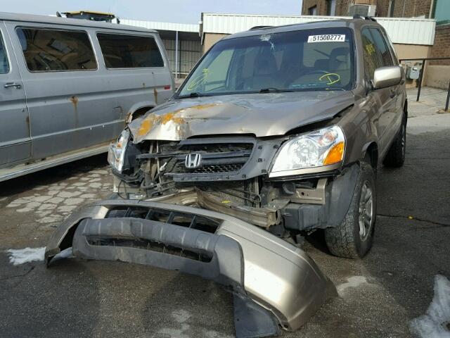 2HKYF18525H522324 - 2005 HONDA PILOT EXL GOLD photo 2