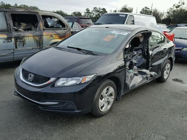 2HGFB2F53DH567115 - 2013 HONDA CIVIC LX BLACK photo 2