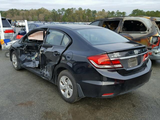 2HGFB2F53DH567115 - 2013 HONDA CIVIC LX BLACK photo 3