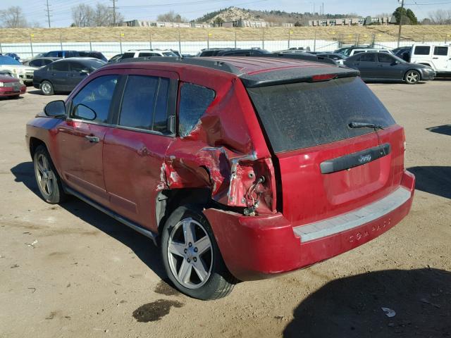 1J8FT47018D615507 - 2008 JEEP COMPASS SP RED photo 3