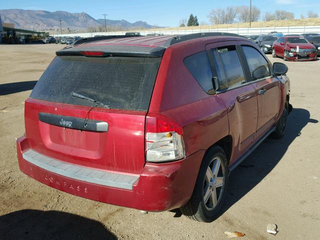 1J8FT47018D615507 - 2008 JEEP COMPASS SP RED photo 4