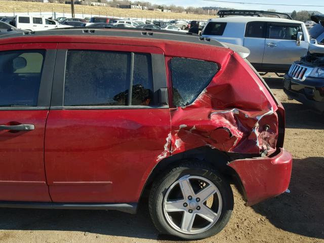 1J8FT47018D615507 - 2008 JEEP COMPASS SP RED photo 9
