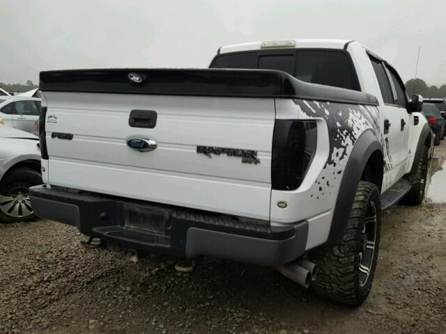 1FTFW1R69BFC91426 - 2011 FORD F150 SVT R WHITE photo 4