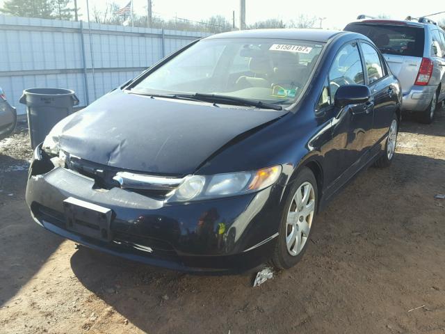 1HGFA16576L062598 - 2006 HONDA CIVIC LX BLACK photo 2