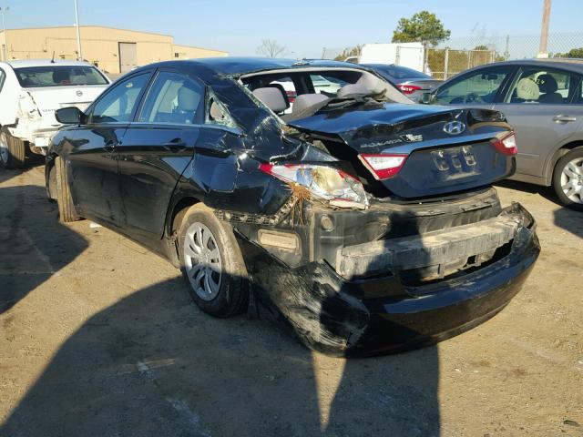 5NPEB4AC1CH438260 - 2012 HYUNDAI SONATA GLS BLACK photo 3