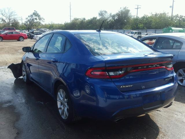 1C3CDFBA6DD126683 - 2013 DODGE DART SXT BLUE photo 3