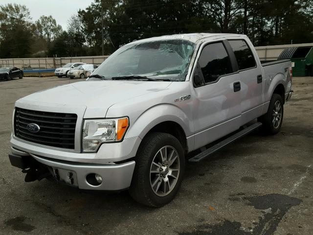 1FTEW1CM5EFB55592 - 2014 FORD F150 SUPER SILVER photo 2