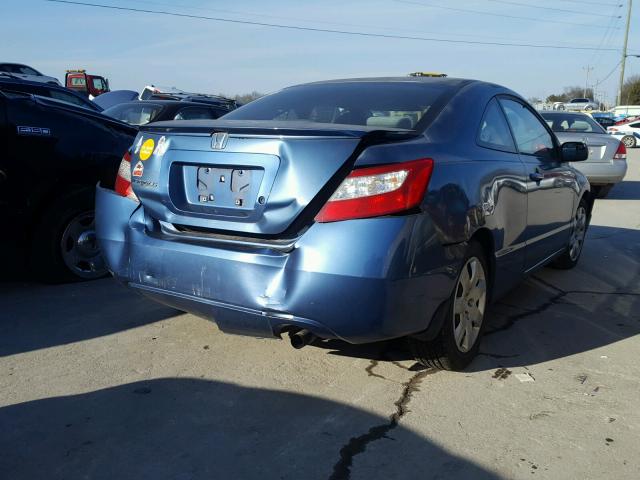 2HGFG12686H535354 - 2006 HONDA CIVIC LX BLUE photo 4