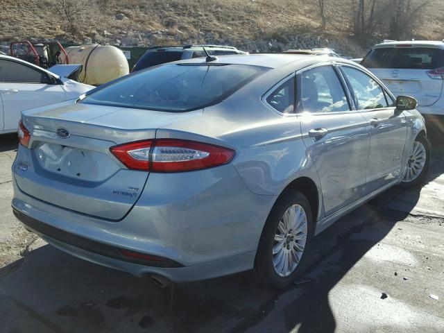 3FA6P0LU6ER291380 - 2014 FORD FUSION SE TEAL photo 4