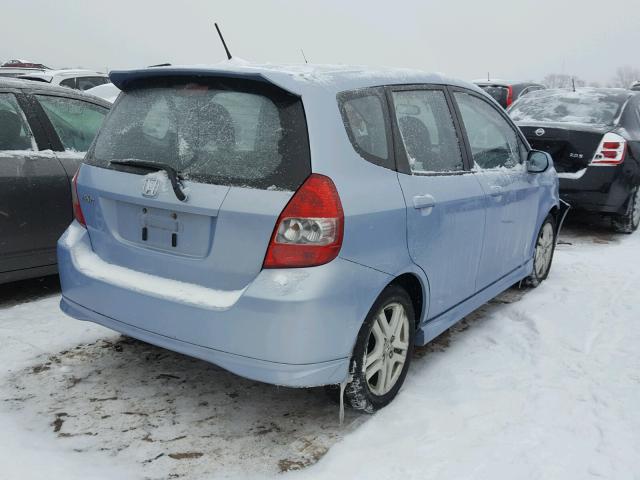 JHMGD38638S052279 - 2008 HONDA FIT SPORT BLUE photo 4