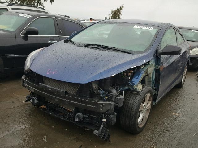 KMHDH6AE0DU007418 - 2013 HYUNDAI ELANTRA CO BLUE photo 2