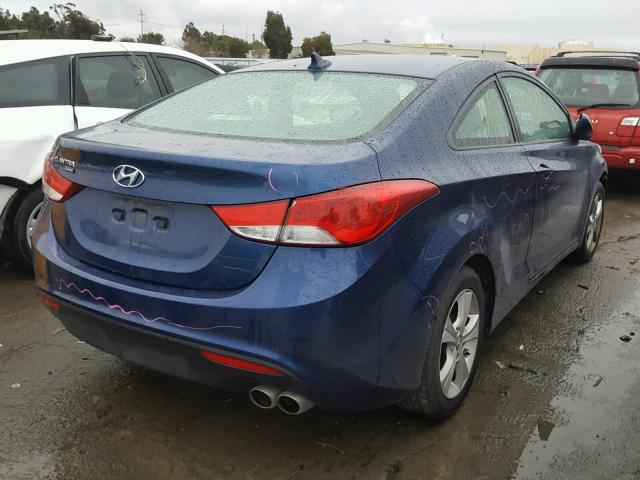 KMHDH6AE0DU007418 - 2013 HYUNDAI ELANTRA CO BLUE photo 4