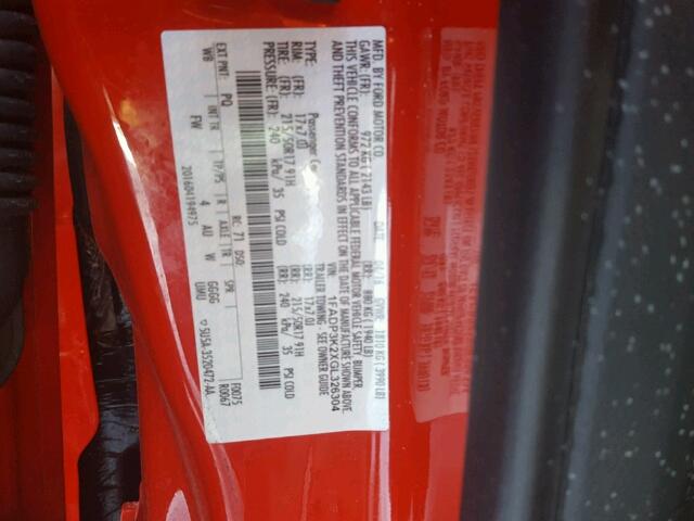 1FADP3K2XGL326304 - 2016 FORD FOCUS SE RED photo 10