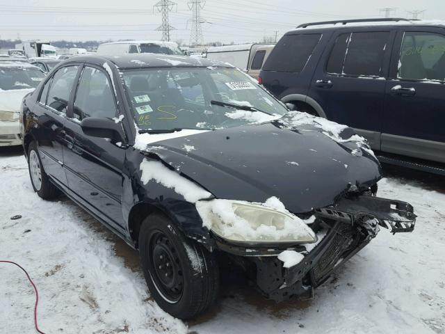 1HGES16585L030637 - 2005 HONDA CIVIC LX BLACK photo 1