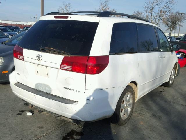 5TDZA23C24S135523 - 2004 TOYOTA SIENNA CE WHITE photo 4