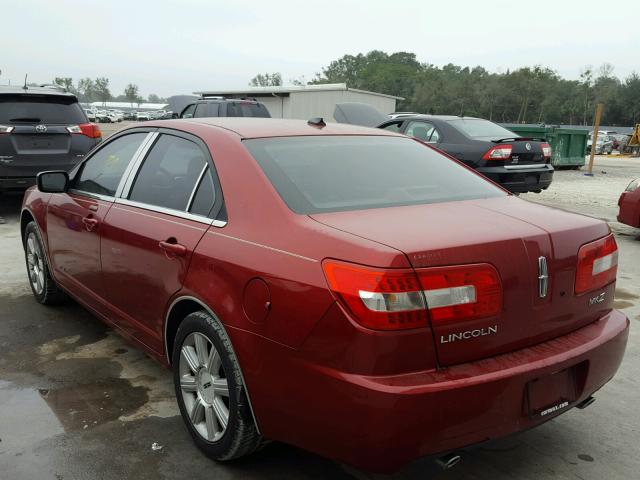 3LNHM26T47R668829 - 2007 LINCOLN MKZ RED photo 3