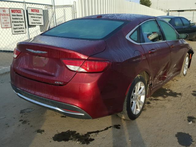 1C3CCCAB9FN650418 - 2015 CHRYSLER 200 LIMITE BURGUNDY photo 4