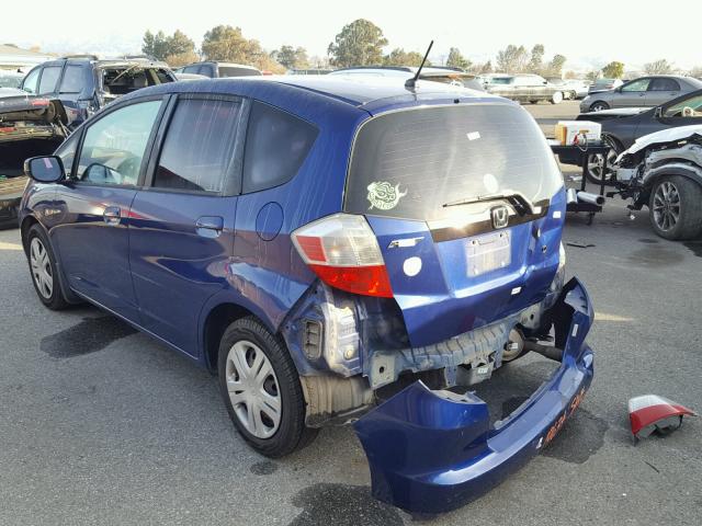 JHMGE8H26AS010847 - 2010 HONDA FIT BLUE photo 3