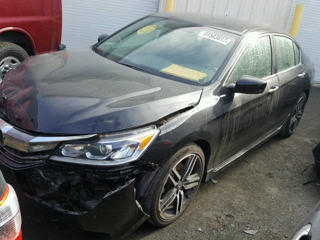 1HGCR2F51HA256253 - 2017 HONDA ACCORD SPO BLACK photo 2