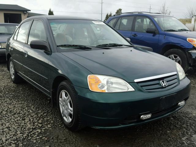 1HGES16542L072850 - 2002 HONDA CIVIC LX GREEN photo 1