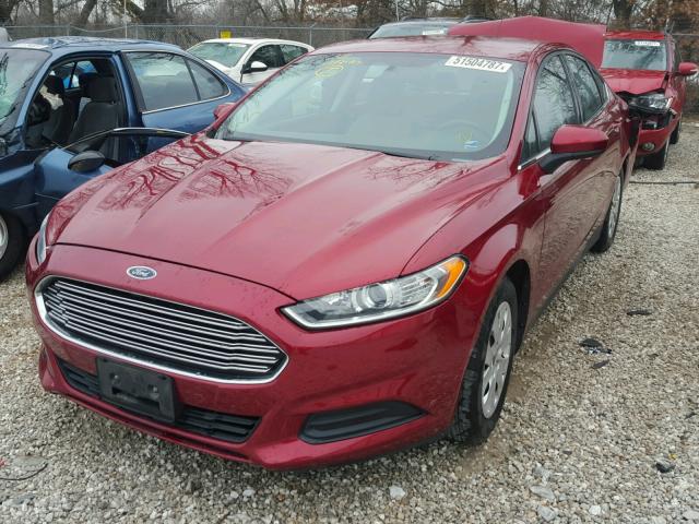 3FA6P0G77DR148554 - 2013 FORD FUSION S RED photo 2