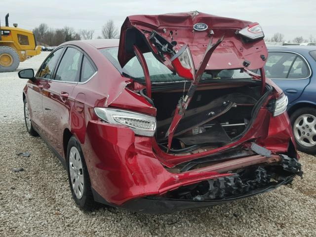 3FA6P0G77DR148554 - 2013 FORD FUSION S RED photo 3