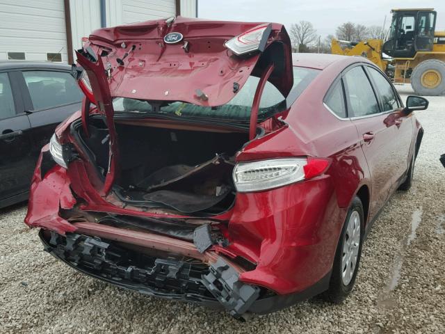 3FA6P0G77DR148554 - 2013 FORD FUSION S RED photo 4