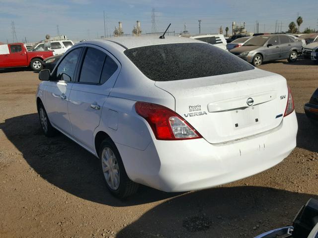 3N1CN7AP6CL904383 - 2012 NISSAN VERSA S WHITE photo 3