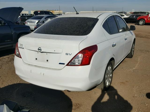 3N1CN7AP6CL904383 - 2012 NISSAN VERSA S WHITE photo 4