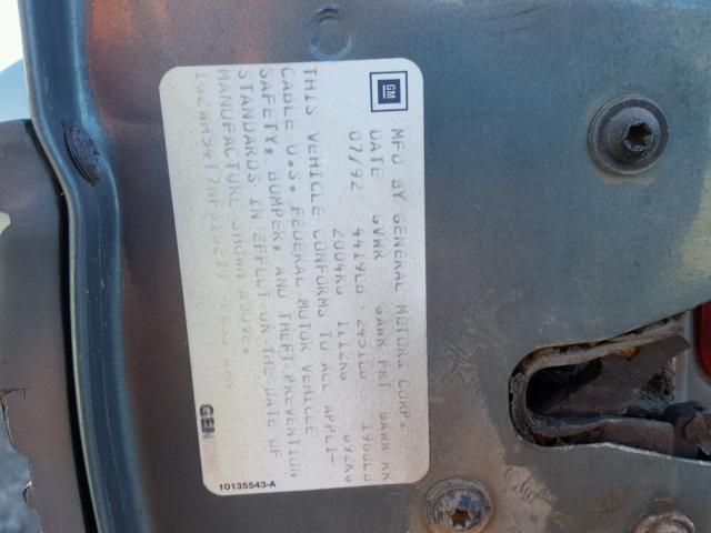 1G2WH54T7NF316279 - 1992 PONTIAC GRAND PRIX მწვანე ფოტო 10