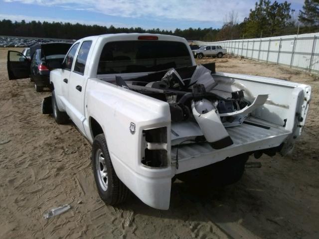 1D7CE2GK4AS125645 - 2010 DODGE DAKOTA ST WHITE photo 3