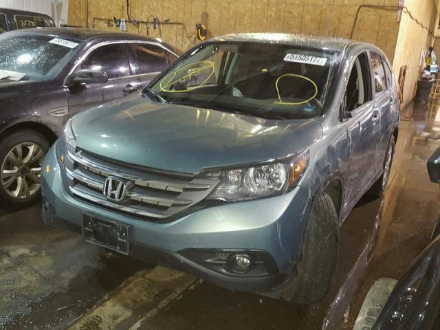 2HKRM4H58CH615437 - 2012 HONDA CR-V EX GREEN photo 2