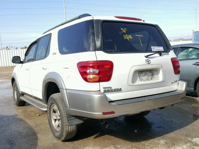 5TDZT34A73S204332 - 2003 TOYOTA SEQUOIA SR WHITE photo 3